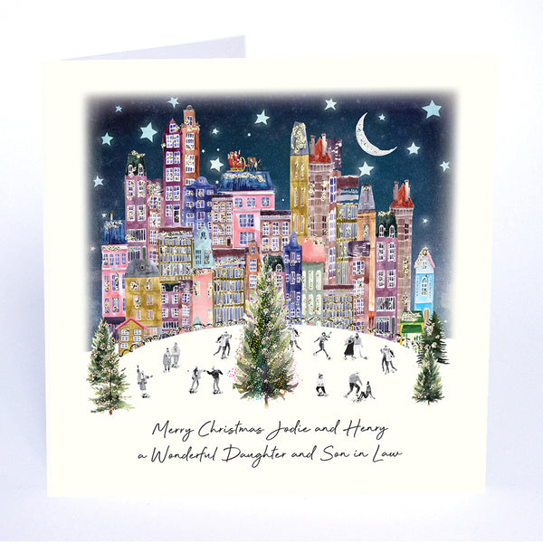 Merry Christmas to a Wonderful Daughter and Son in Law (Skating in the Park)