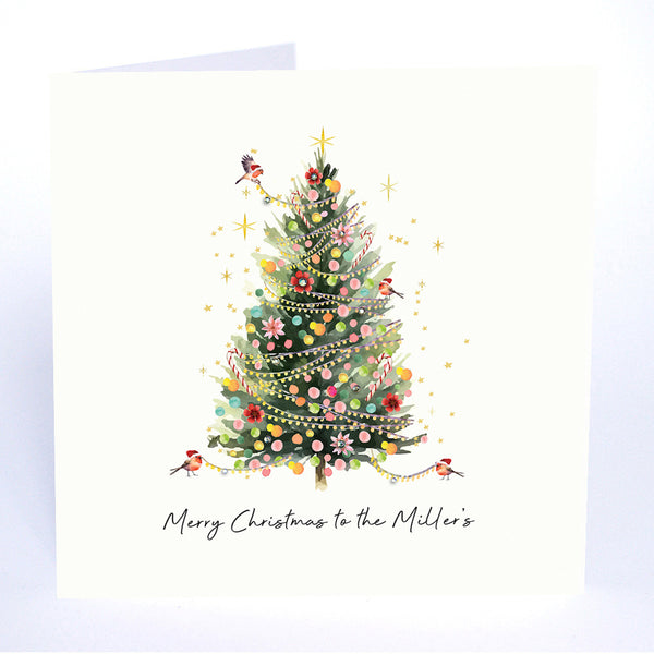 Merry Christmas to a Wonderful Family (Christmas Tree Robins)