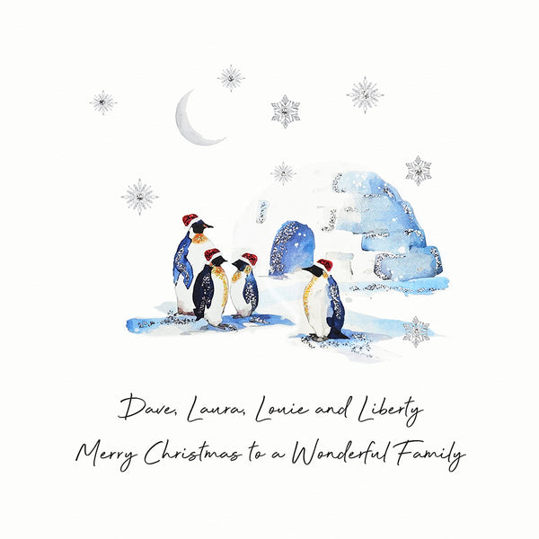 Merry Christmas to a Wonderful Family (Penguins Igloo)