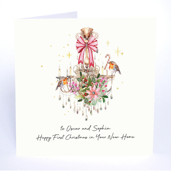 Happy First Christmas in Your New Home (Chandelier Robins)