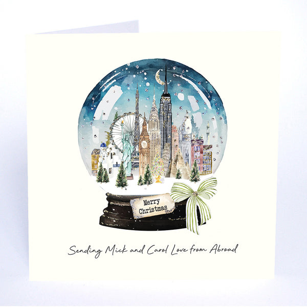 Merry Christmas Sending You Love from Abroad (World Monuments Snowglobe)