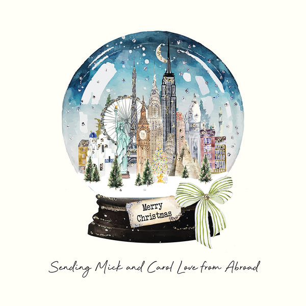 Merry Christmas Sending You Love from Abroad (World Monuments Snowglobe)