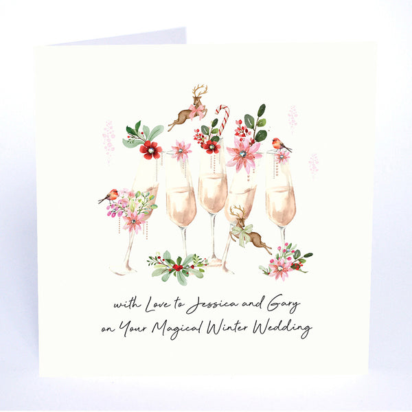 with Love on Your Magical Winter Wedding (Festive Prosecco/Champagne Glasses)