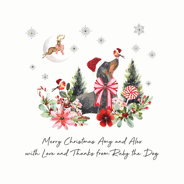 Merry Christmas with Love and Thanks from the Dog (Festive Dog)