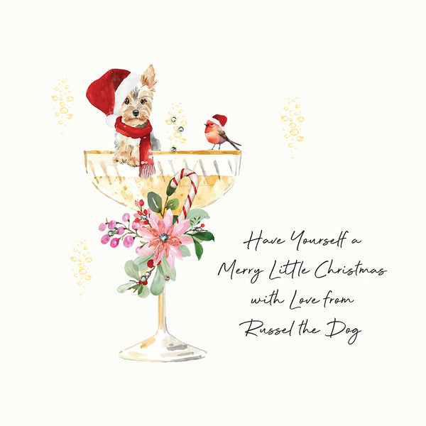 Have Yourself a Merry Little Christmas with Love from the Dog (Festive Dog in a Coupe)
