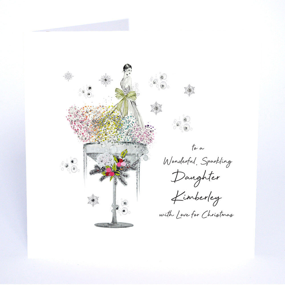 PERSONALISE FOR HER… to a Wonderful Sparkling Daughter with Love for Christmas (Lady Coupe)