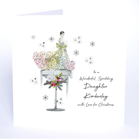 PERSONALISE FOR HER… to a Wonderful Sparkling Daughter with Love for Christmas (Lady Coupe)