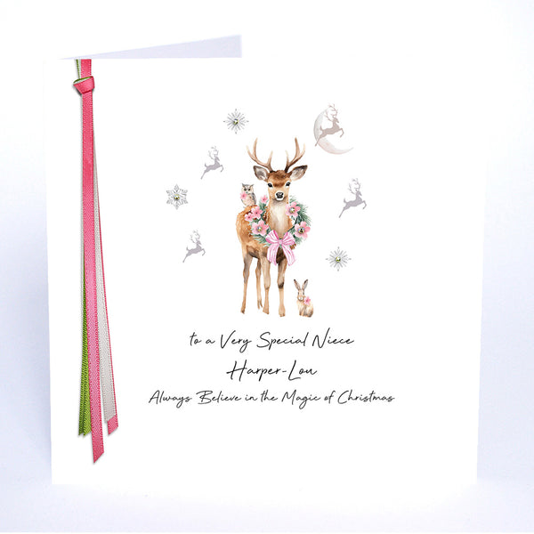 PERSONALISE FOR HER… to a Very Special Niece Always Believe in the Magic of Christmas (Reindeer)
