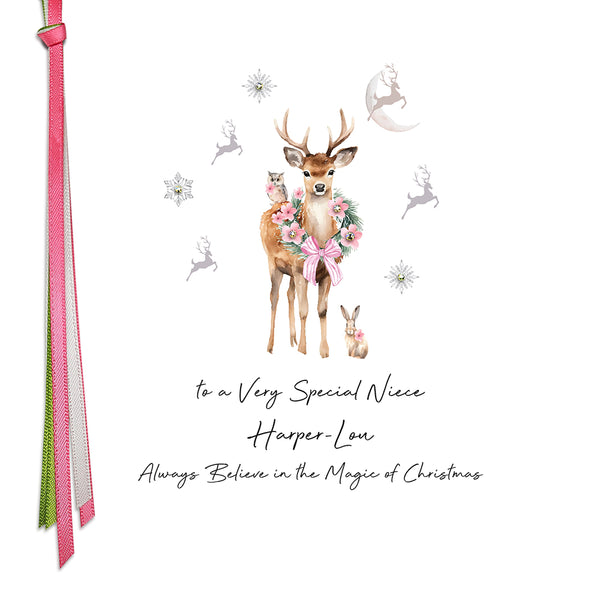 PERSONALISE FOR HER… to a Very Special Niece Always Believe in the Magic of Christmas (Reindeer)