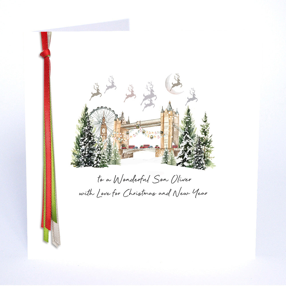 PERSONALISE FOR HIM… to a Wonderful Son with Love for Christmas and New Year (London)