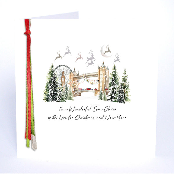 PERSONALISE FOR HIM… to a Wonderful Son with Love for Christmas and New Year (London)