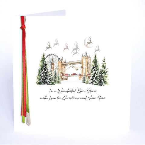 PERSONALISE FOR HIM… to a Wonderful Son with Love for Christmas and New Year (London)