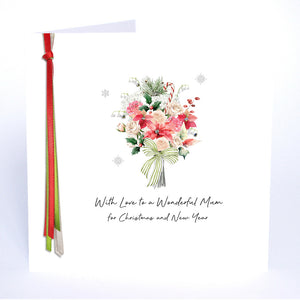 PERSONALISE FOR HER… with Love to a Wonderful Mum for Christmas and New Year (Bouquet)