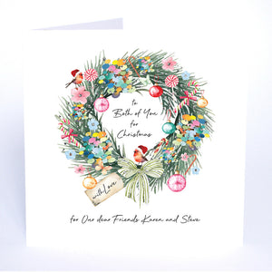 PERSONALISE FOR THEM… to Both of You for Christmas with Love for Our Dear Friends (Wreath)