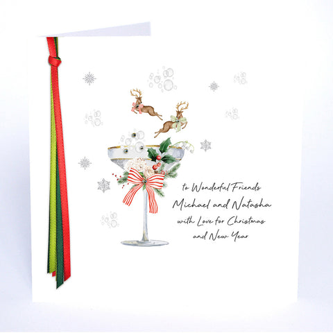 PERSONALISE FOR THEM… to Wonderful Friends with Love for Christmas and New Year (Reindeer Coupe)