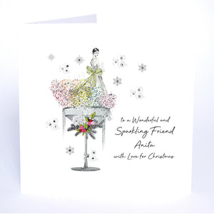 PERSONALISE FOR HER… to a Wonderful and Sparkling Friend with Love for Christmas (Lady Coupe)