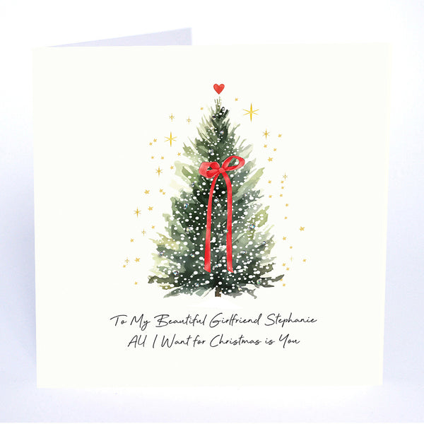 to My Beautiful Girlfriend All I Want for Christmas is You (Christmas Tree Bow Ribbon)