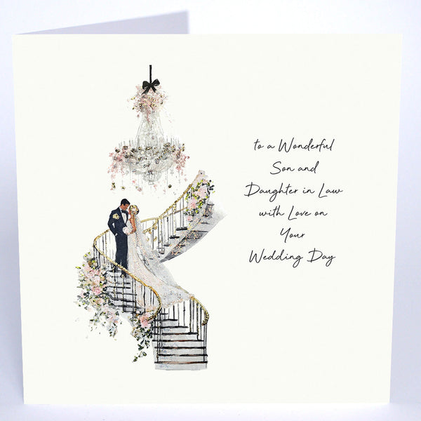 To a Wonderful Son and Daughter in Law with Love on Your Wedding Day