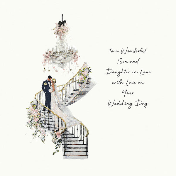 To a Wonderful Son and Daughter in Law with Love on Your Wedding Day