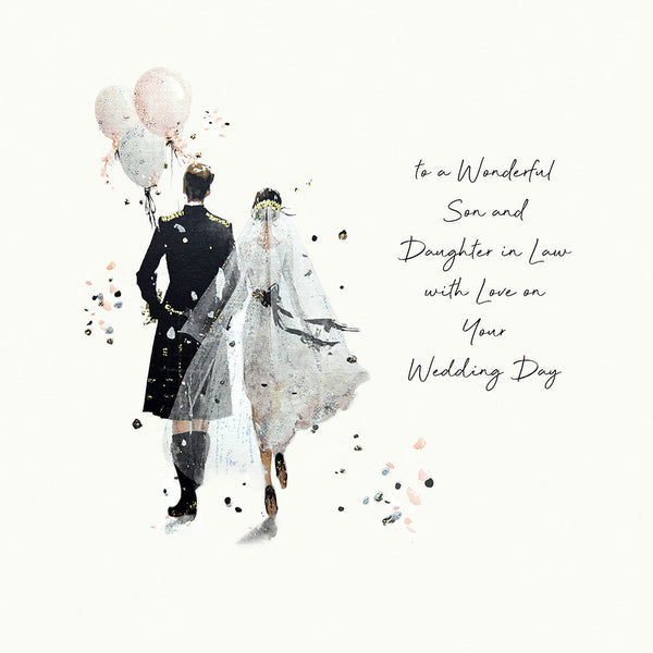 To a Wonderful Son and Daughter in Law with Love on Your Wedding Day (Scottish)