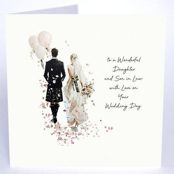 To a Wonderful Daughter and Son in Law with Love on Your Wedding Day (Scottish)