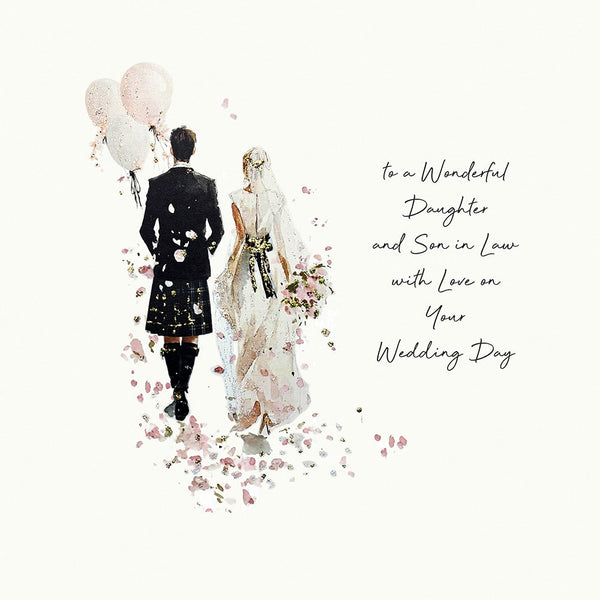 To a Wonderful Daughter and Son in Law with Love on Your Wedding Day (Scottish)