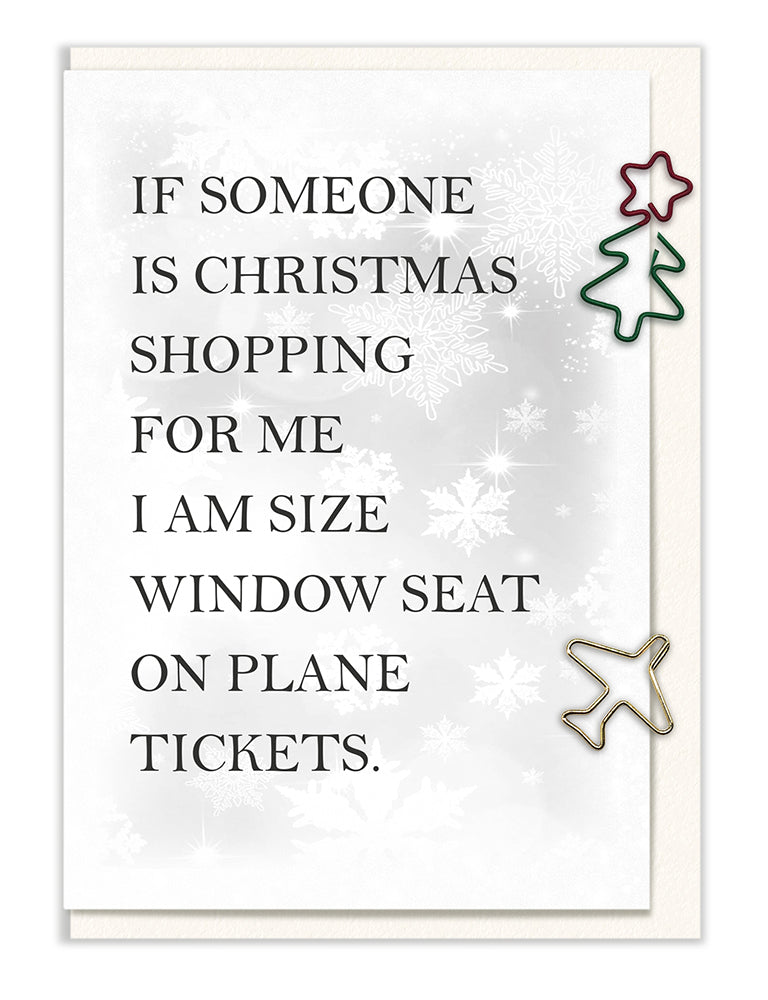 I am size Window Seat on Plane Tickets