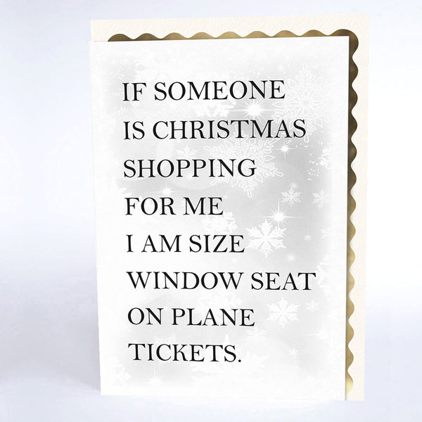 I am size Window Seat on Plane Tickets