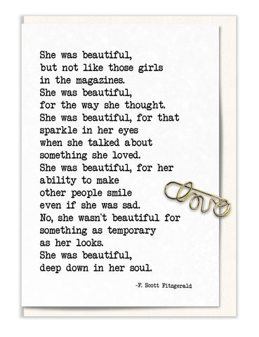 She was Beautiful, Deep Down in her Soul