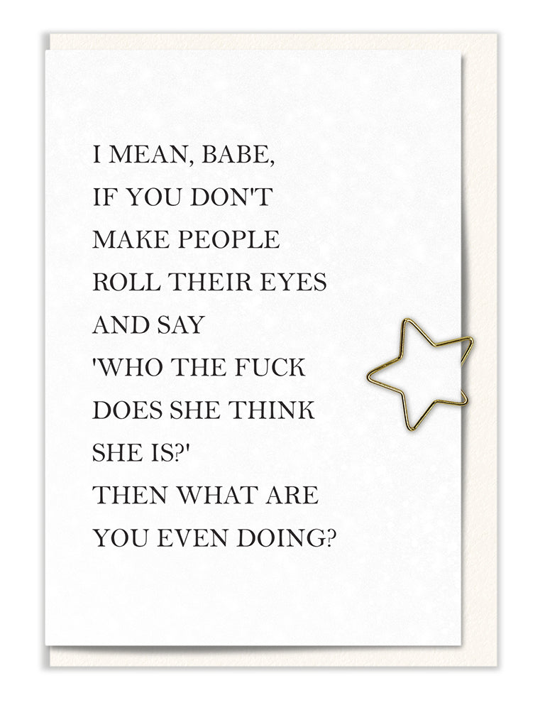 If You Don't Make People Roll Their Eyes…