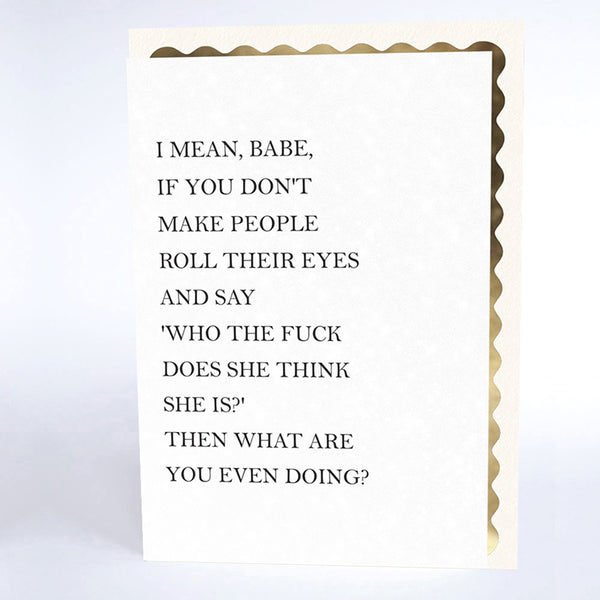 If You Don't Make People Roll Their Eyes…