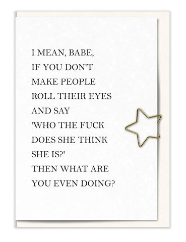 If You Don't Make People Roll Their Eyes…