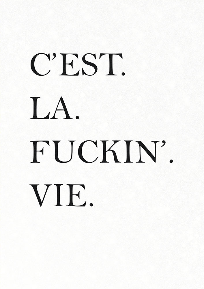 C'est. La. Fucking. Vie!