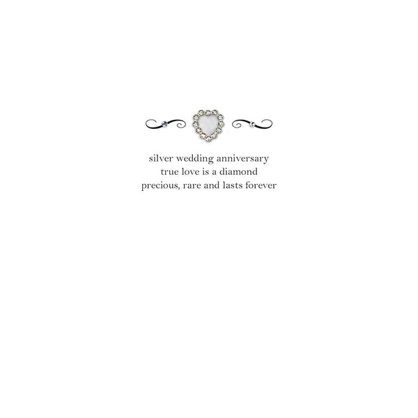 Silver Wedding Anniversary True Love Is A Diamond Precious Rare And Lasts Forever