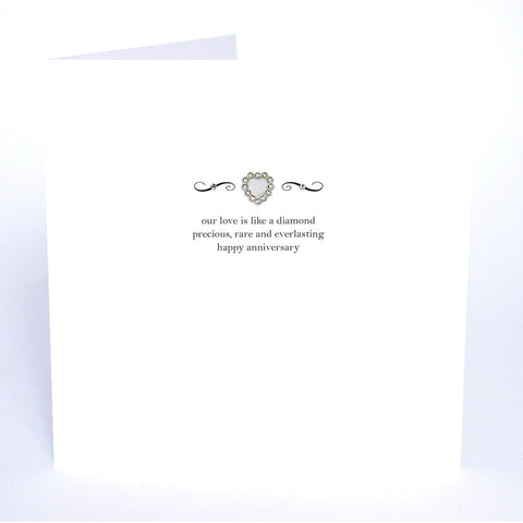Our Love Is Like a Diamond Precious Rare And Everlasting Happy Anniversary