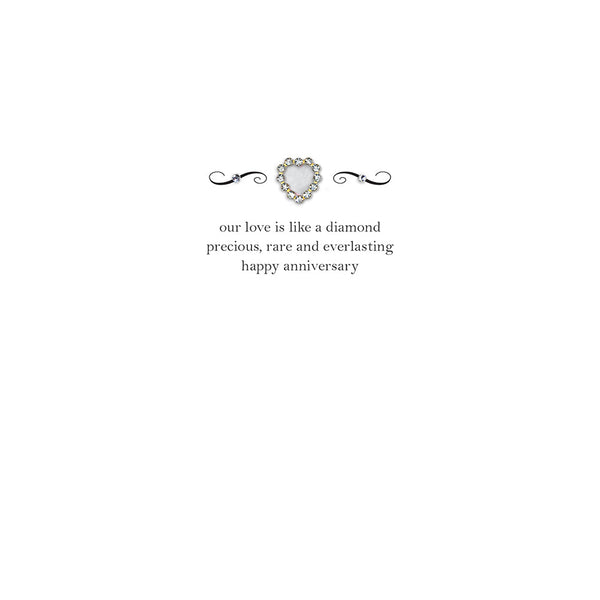 Our Love Is Like a Diamond Precious Rare And Everlasting Happy Anniversary