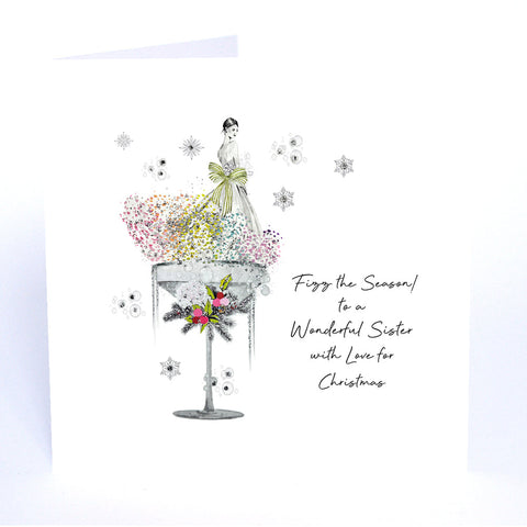 Fizz the Season! to a Wonderful Sister with Love for Christmas