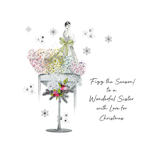 Fizz the Season! to a Wonderful Sister with Love for Christmas