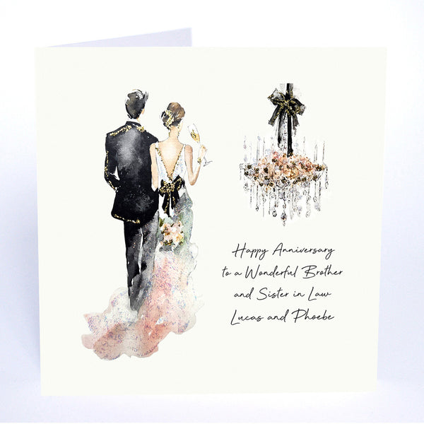 Happy Anniversary to a Wonderful Brother and Sister in Law (Couple Chandelier)
