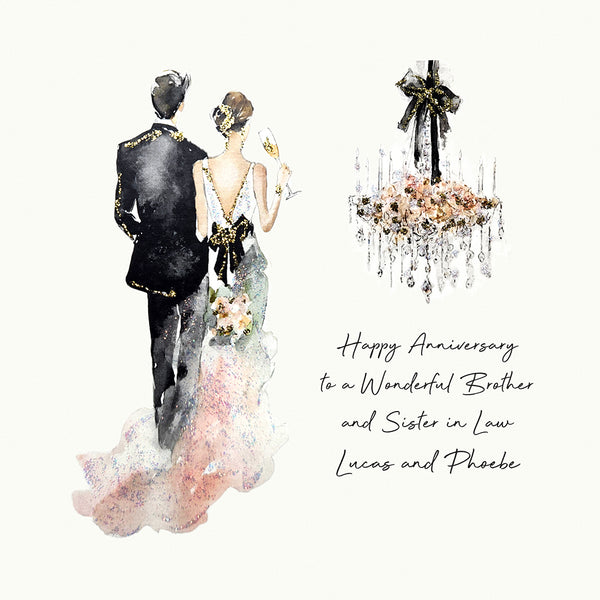 Happy Anniversary to a Wonderful Brother and Sister in Law (Couple Chandelier)