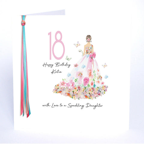 18 Happy Birthday with Love to a Sparkling Daughter (Flower Dress)
