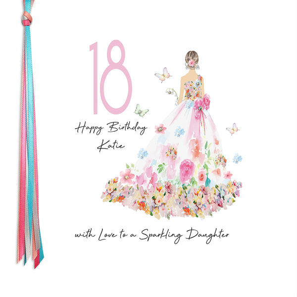 18 Happy Birthday with Love to a Sparkling Daughter (Flower Dress)