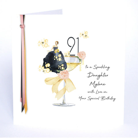 21 to a Sparkling Daughter with Love on Your Special Birthday (Lady Coupe)
