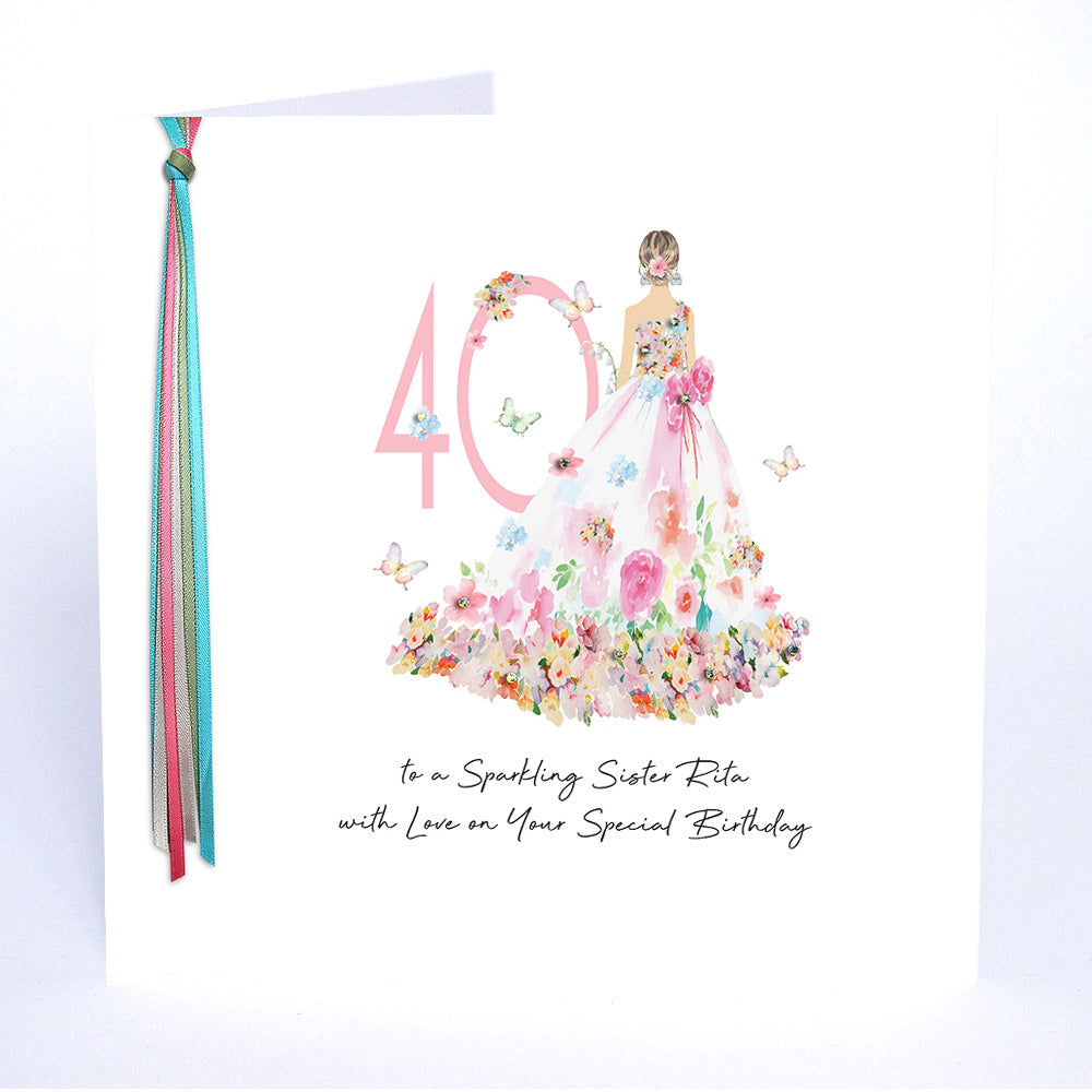 40 To a Sparkling Sister with Love (Flower Dress)