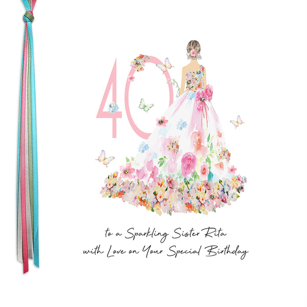 40 To a Sparkling Sister with Love (Flower Dress)
