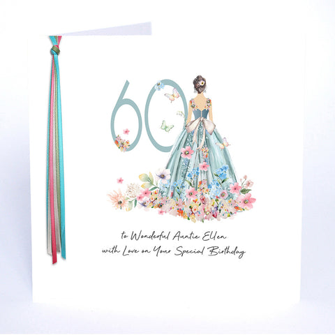60 To a Wonderful Auntie with Love (Flower Dress)