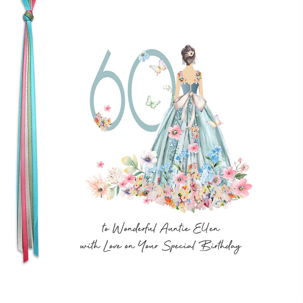 60 To a Wonderful Auntie with Love (Flower Dress)