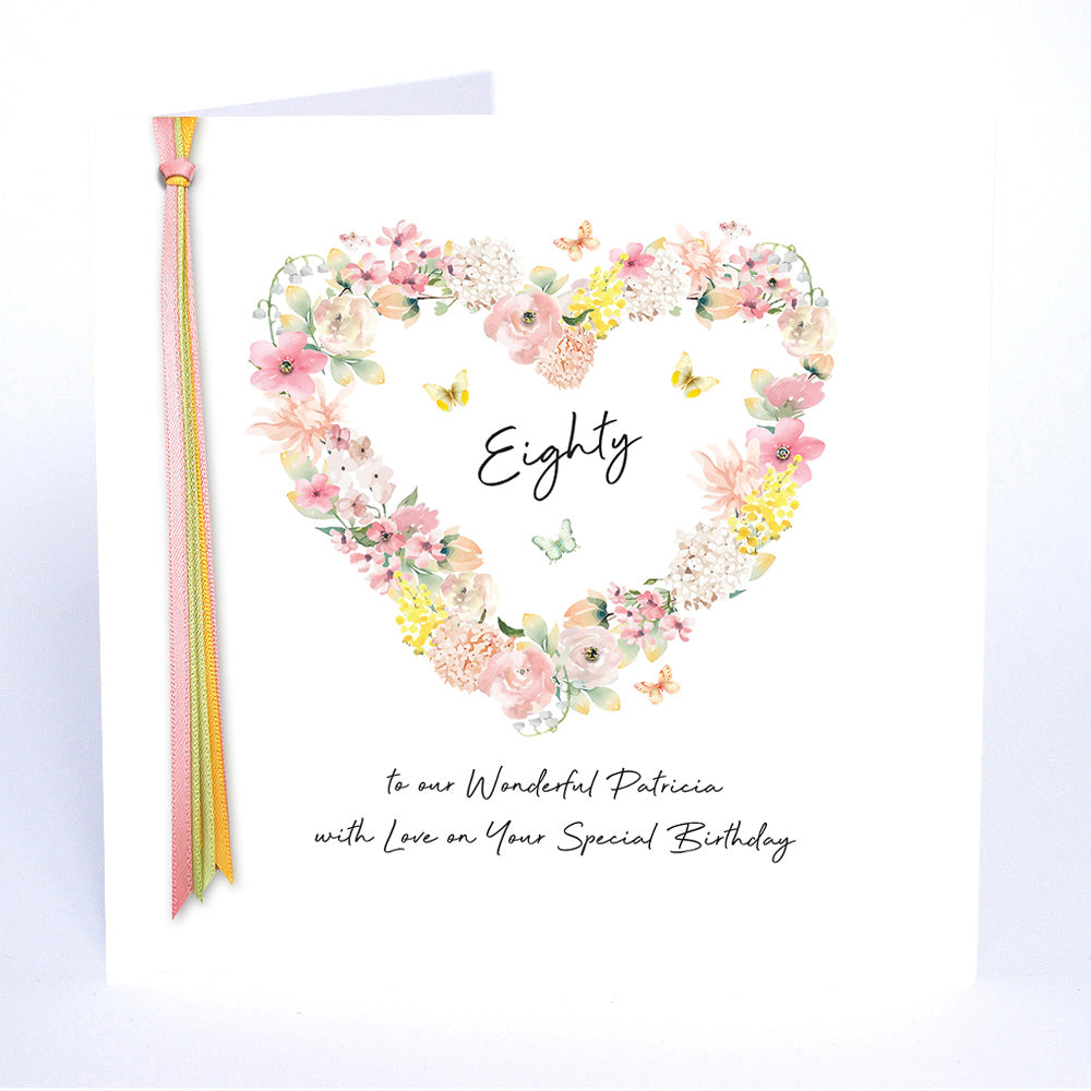 Eighty With Love on Your Special Birthday (Heart Wreath)