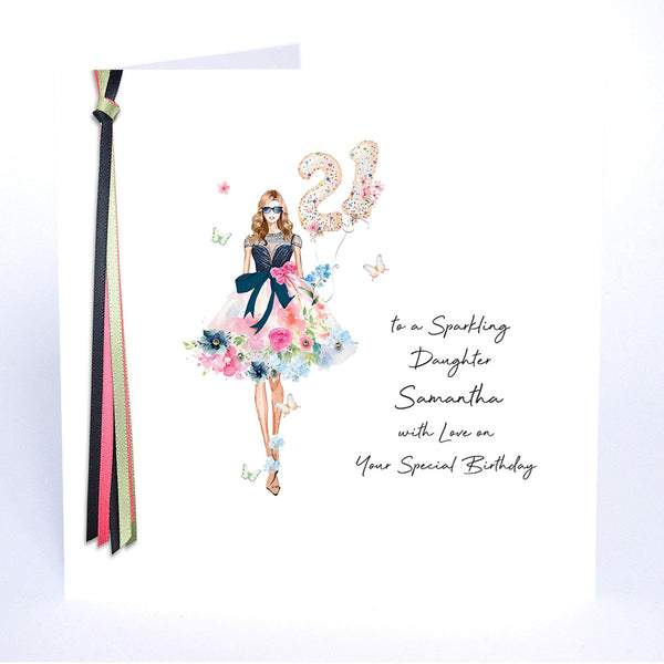 21 to a Sparkling Daughter with Love on Your Special Birthday (Lady Balloons)