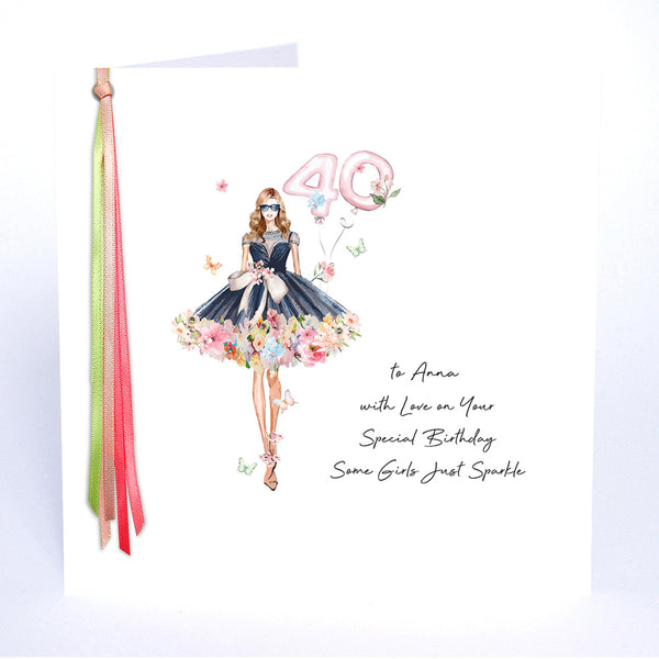 40 with Love on Your Special Birthday Some Girls Just Sparkle (Lady Balloons)